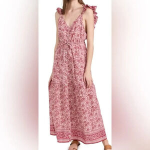 Faherty Hyland Tiered Floral Maxi Dress Size Medium